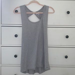 Soft Grey Open Back Tank Top